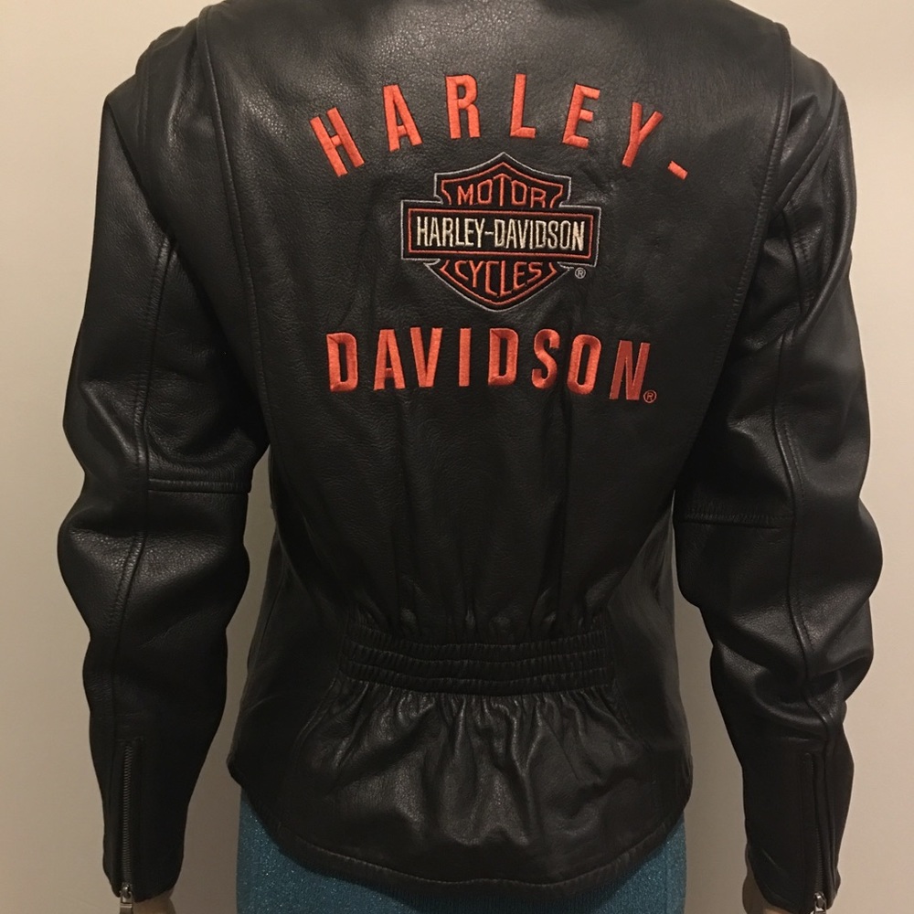 Black leather Harley Davidson jacket